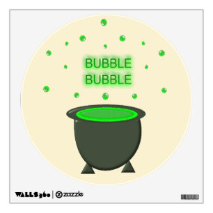 Cauldron and Bubbling Green Brew Halloween Wall Decal