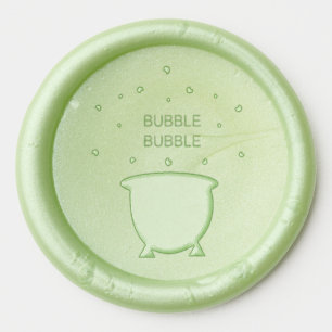 Cauldron and Bubbling Green Brew Halloween Wax Seal Sticker