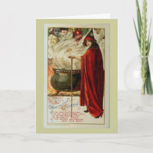 Cauldron and Witch Holiday Card