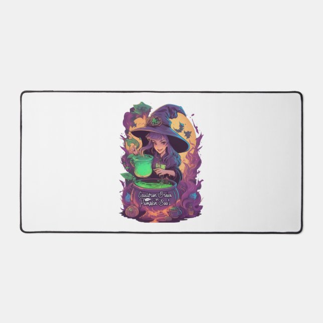 Cauldron Brews Pumpkin Boo’s Sticker Desk Mat (Front)