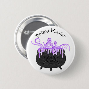 Cauldron Bubbles Potion Witch Brew Pagan Magick Pinback Button