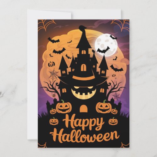 Cauldron Editable Happy Halloween  Holiday Card