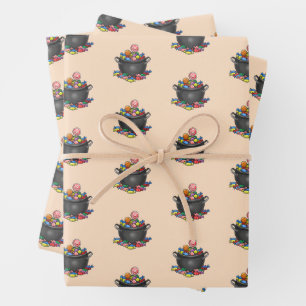 Cauldron for Trick or Treat Wrapping Paper Sheets