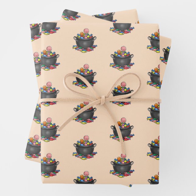 Cauldron for Trick or Treat Wrapping Paper Sheets (In situ)