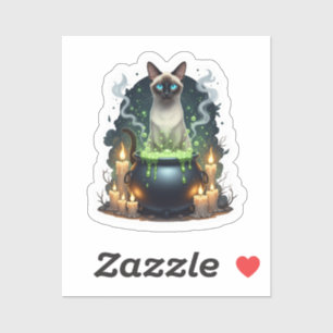 Cauldron Siamese – Magical Siamese Cat  Sticker