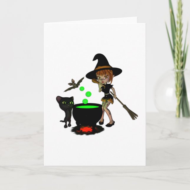 Cauldron Witch Card (Front)