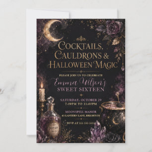 Cauldrons & Cocktails Sweet Sixteen Party Invitation