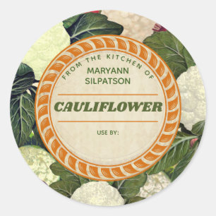 Cauliflower canning personalized homemade by classic round sticker