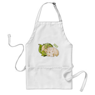Cauliflower cartoon illustration adult apron