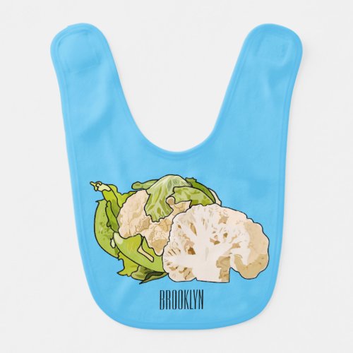 Cauliflower cartoon illustration baby bib