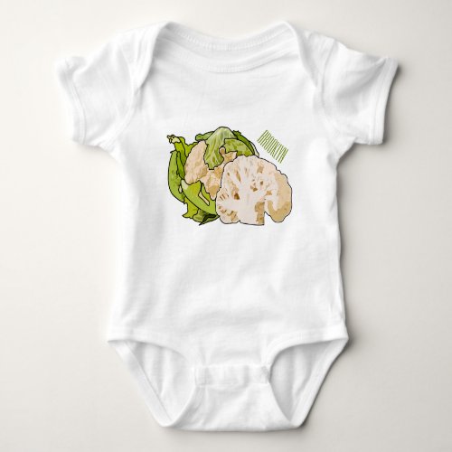 Cauliflower cartoon illustration baby bodysuit