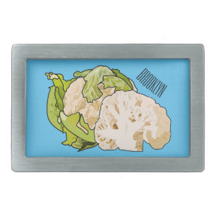 Cauliflower cartoon illustration belt buckle