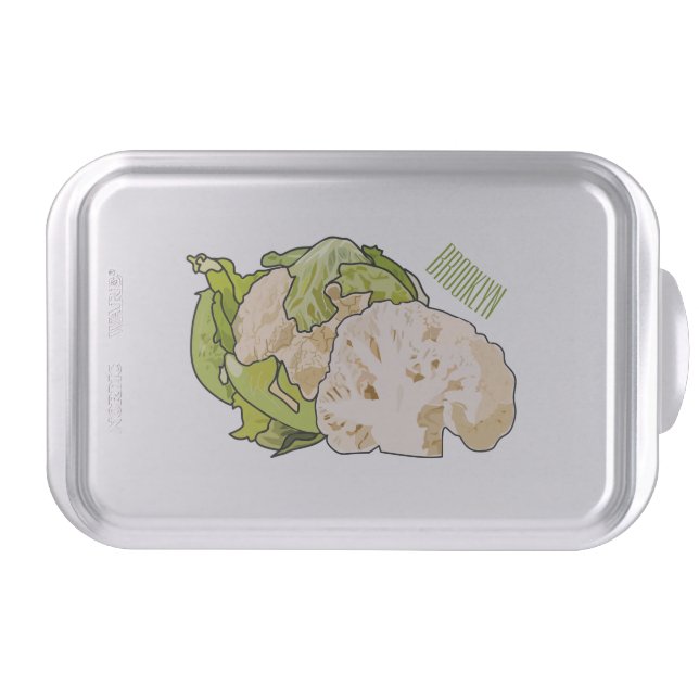 Cauliflower cartoon illustration cake pan (Front)