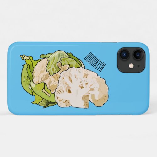Cauliflower cartoon illustration iPhone 11 case