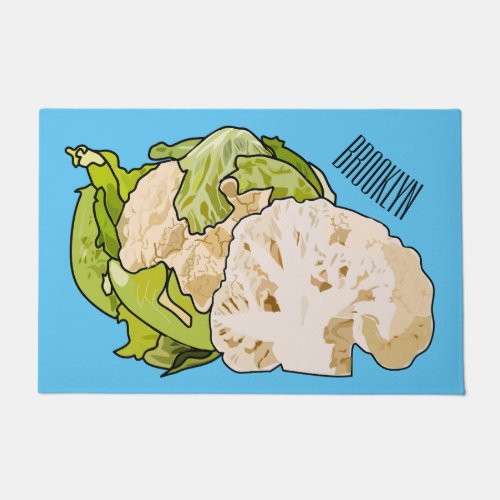 Cauliflower cartoon illustration doormat