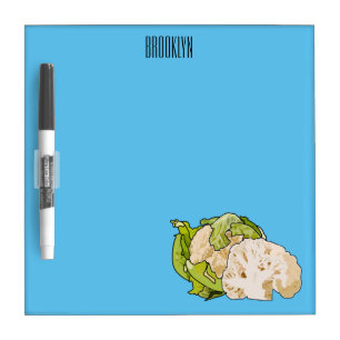 Cauliflower cartoon illustration dry erase board