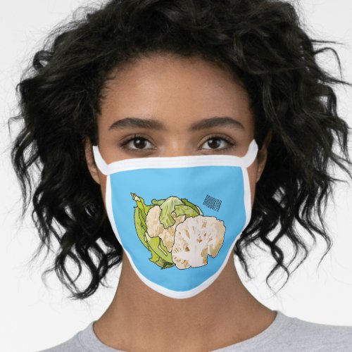 Cauliflower cartoon illustration face mask