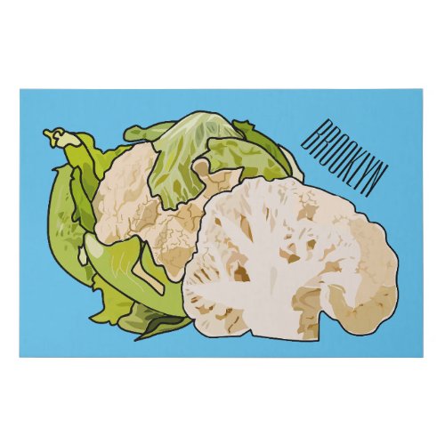 Cauliflower cartoon illustration faux canvas print
