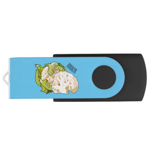 Cauliflower cartoon illustration flash drive