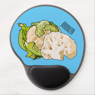 Cauliflower cartoon illustration gel mouse pad