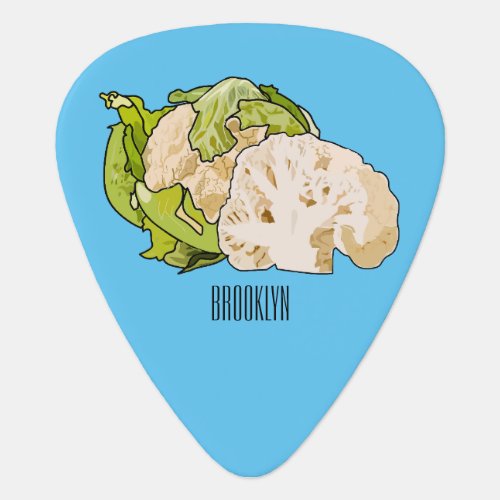 Cauliflower cartoon illustration guitar pick