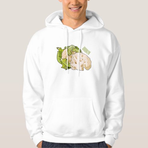 Cauliflower cartoon illustration hoodie