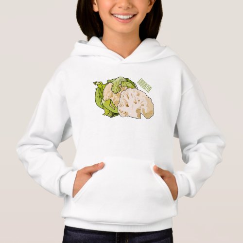 Cauliflower cartoon illustration hoodie