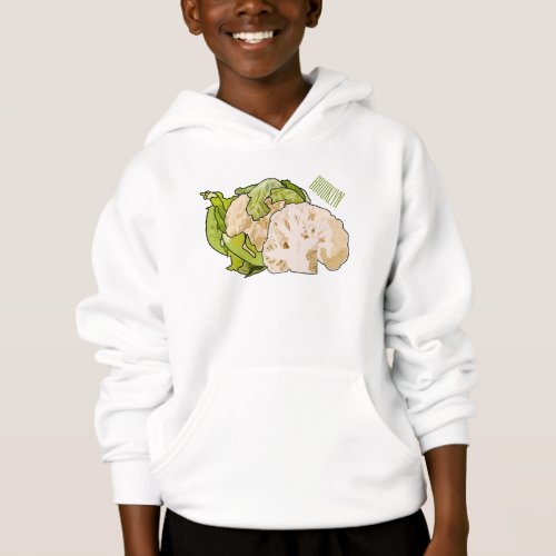Cauliflower cartoon illustration hoodie