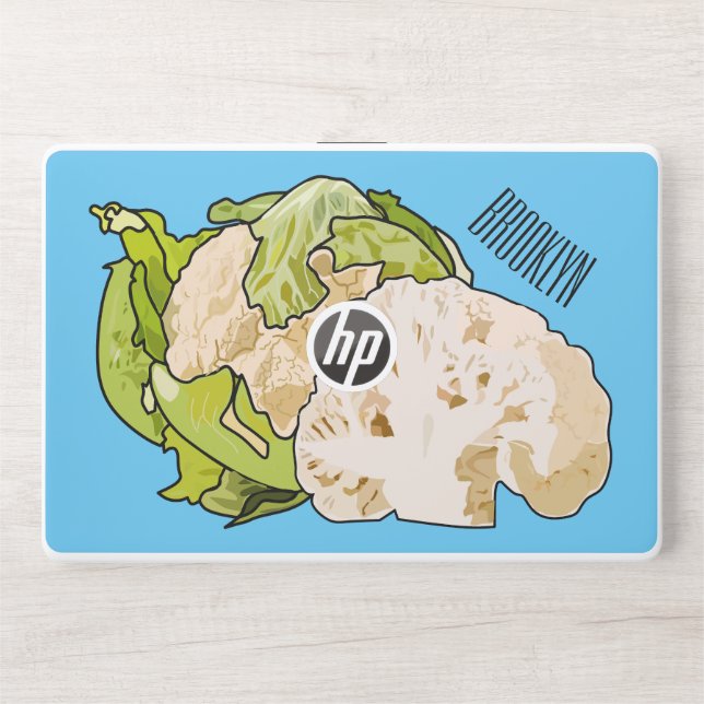 Cauliflower cartoon illustration HP laptop skin (Front)