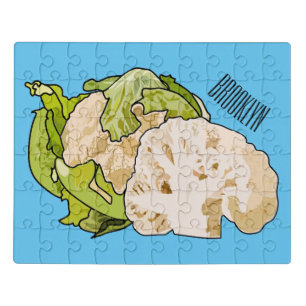 Cauliflower cartoon illustration jigsaw puzzle