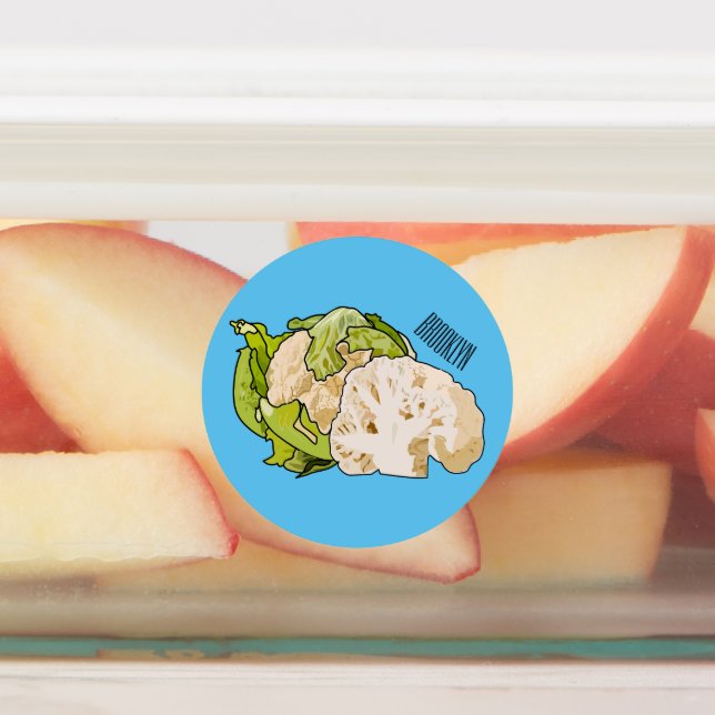Cauliflower cartoon illustration labels (Affixed)