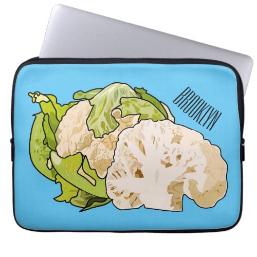 Cauliflower cartoon illustration laptop sleeve