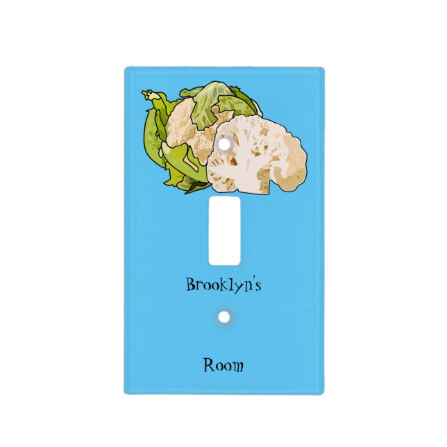 Cauliflower cartoon illustration light switch cover (Front)