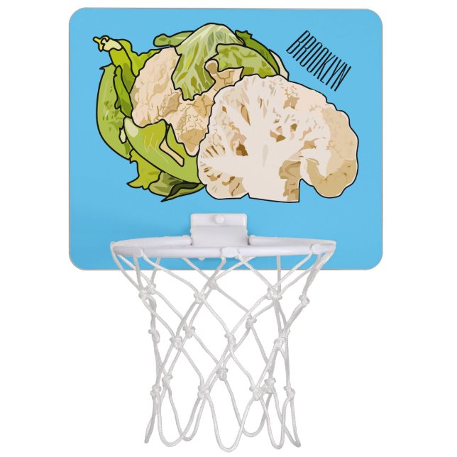Cauliflower cartoon illustration mini basketball hoop (Front)