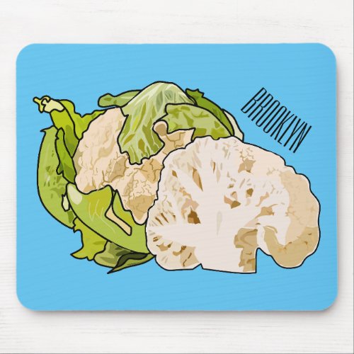 Cauliflower cartoon illustration mouse pad