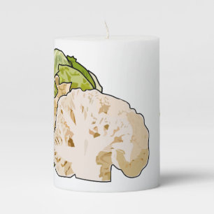Cauliflower cartoon illustration pillar candle