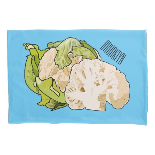 Cauliflower cartoon illustration pillow case