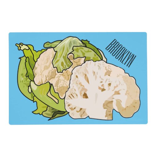 Cauliflower cartoon illustration placemat