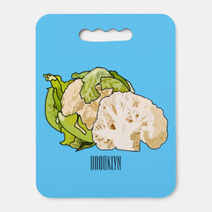 Cauliflower cartoon illustration seat cushion