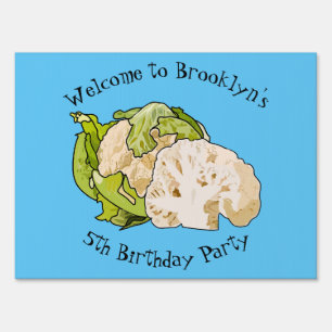 Cauliflower cartoon illustration sign