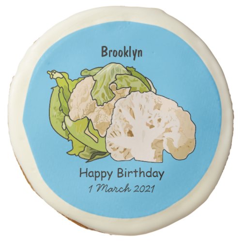 Cauliflower cartoon illustration sugar cookie