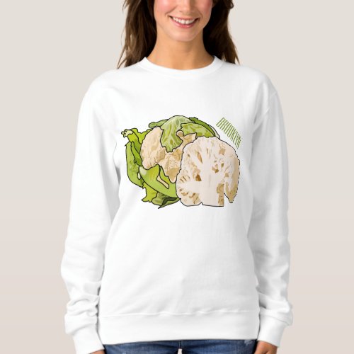 Cauliflower cartoon illustration sweatshirt