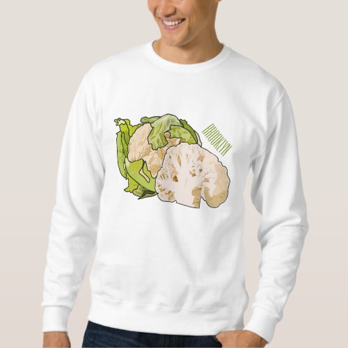 Cauliflower cartoon illustration sweatshirt