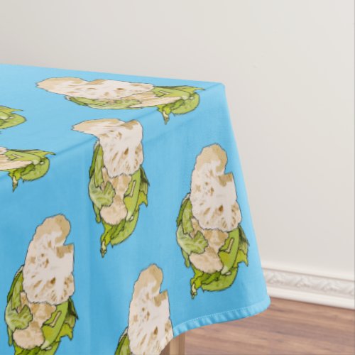 Cauliflower cartoon illustration tablecloth