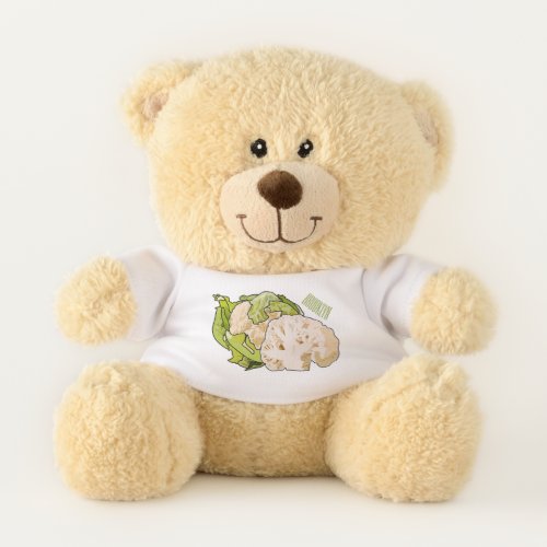 Cauliflower cartoon illustration teddy bear