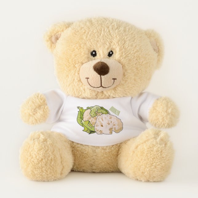 Cauliflower cartoon illustration teddy bear (Front)