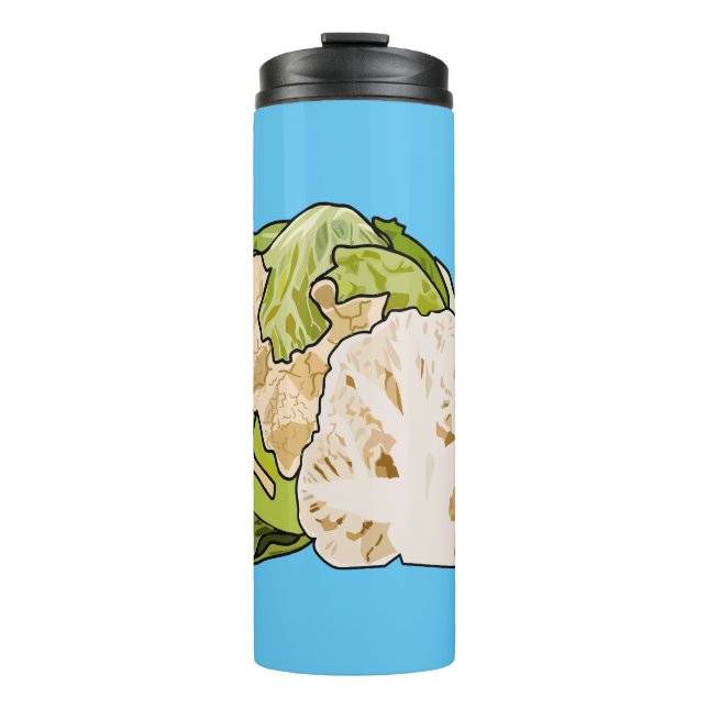 Cauliflower cartoon illustration thermal tumbler (Front)
