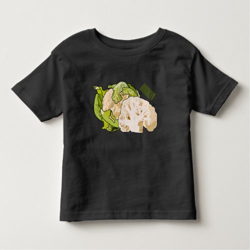 Cauliflower cartoon illustration toddler t_shirt
