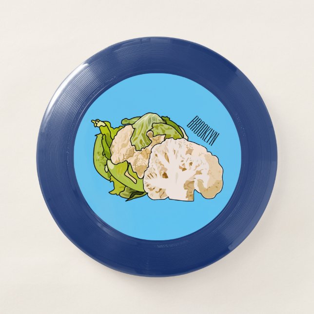 Cauliflower cartoon illustration Wham-O frisbee (Front)