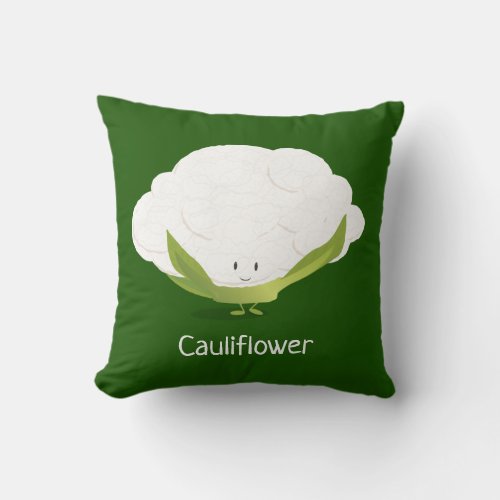 Cauliflower character  Throw Pillow